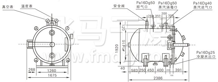 圓形靜態真空（kōng）幹燥機結構示意圖